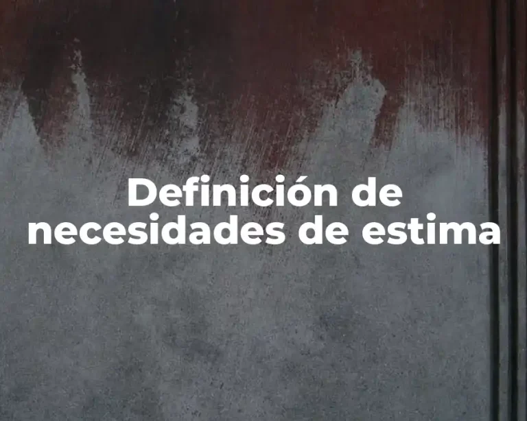 Definición de necesidades de estima