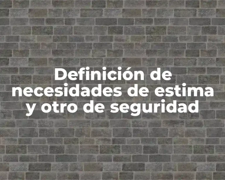 Definición de necesidades de estima y otro de seguridad