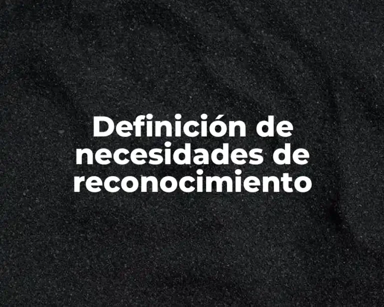 Definición de necesidades de reconocimiento