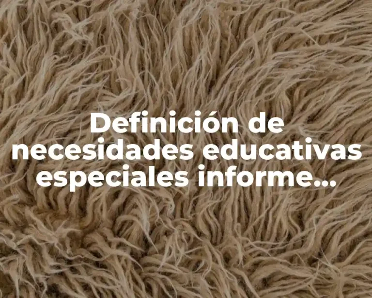 Definición de necesidades educativas especiales informe Warnock