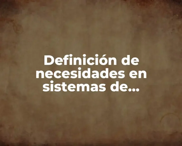Definición de necesidades en sistemas de información