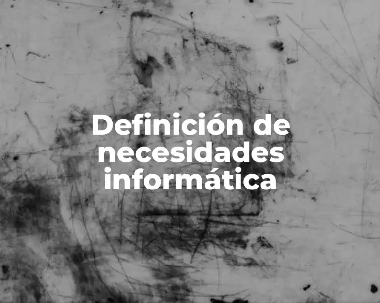 Definición de necesidades informática