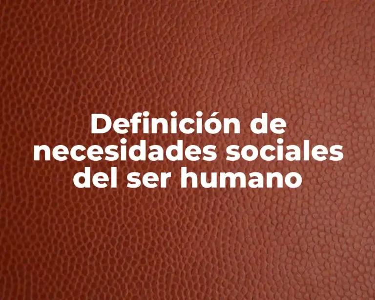 Definición de necesidades sociales del ser humano