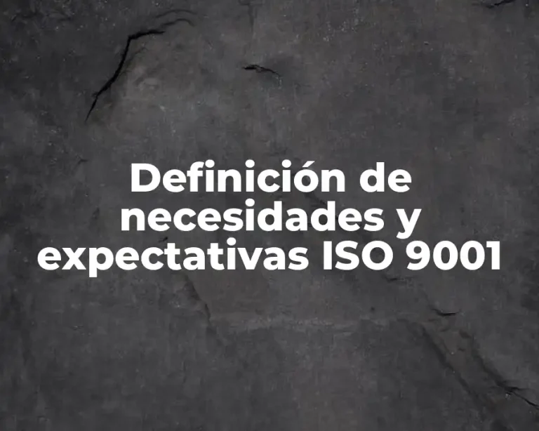 Definición de necesidades y expectativas ISO 9001