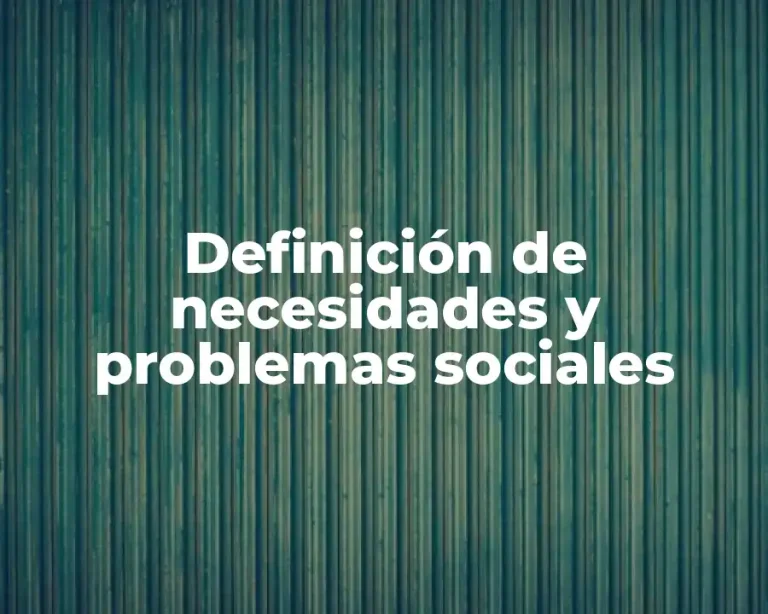 Definición de necesidades y problemas sociales
