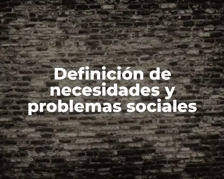 Definición de necesidades y problemas sociales