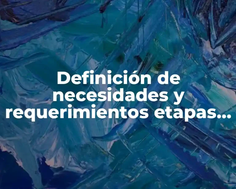 Definición de necesidades y requerimientos etapas de integración