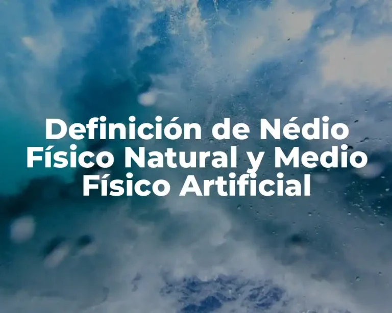 Definición de Nédio Físico Natural y Medio Físico Artificial