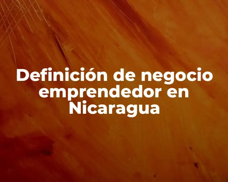 Definición de negocio emprendedor en Nicaragua