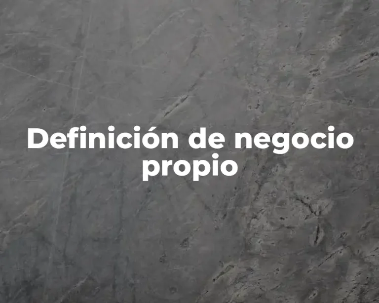 Definición de negocio propio