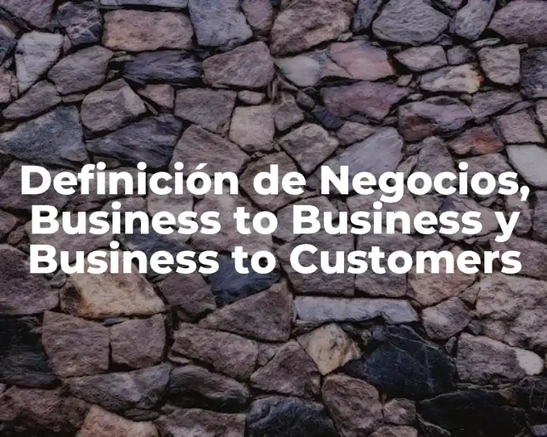 Definición de Negocios, Business to Business y Business to Customers