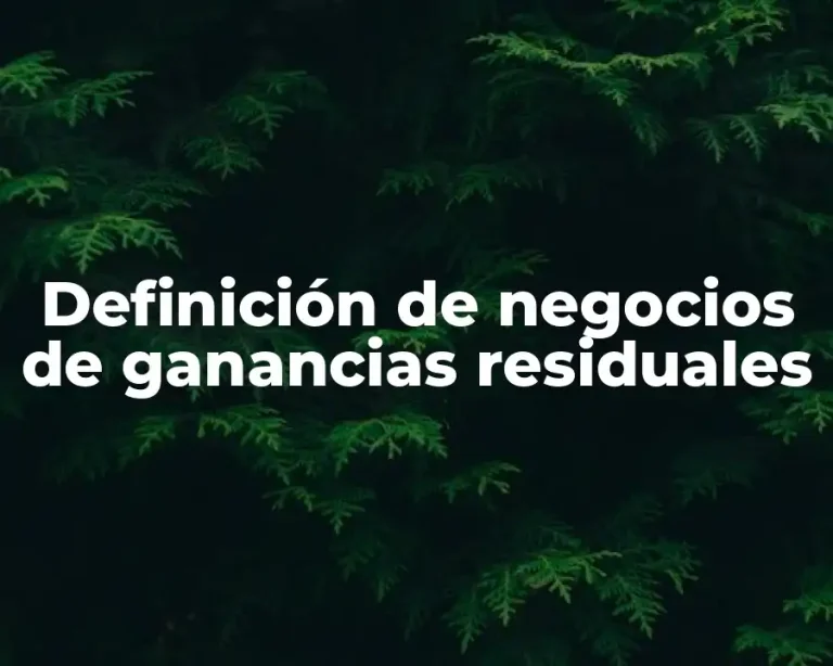 Definición de negocios de ganancias residuales