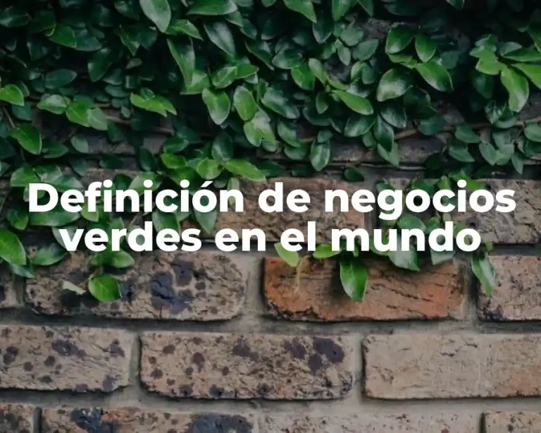 Definición de negocios verdes en el mundo