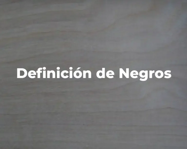 Definición de Negros