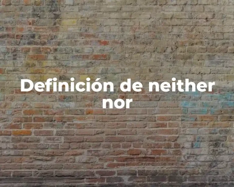 Definición de neither nor