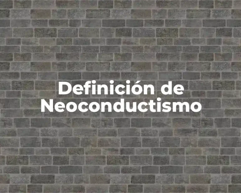 Definición de Neoconductismo