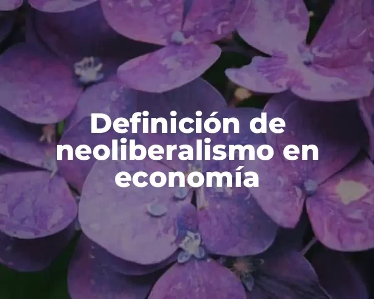 Definición de neoliberalismo en economía