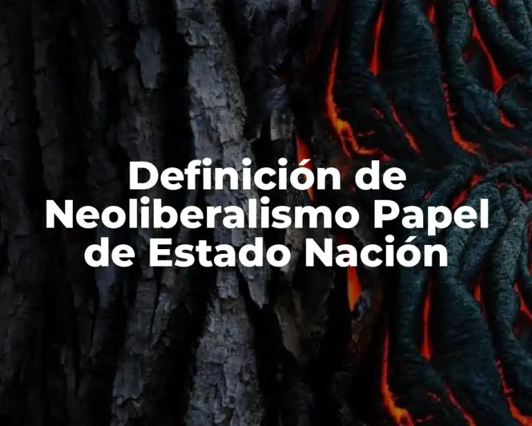 Definición de Neoliberalismo Papel de Estado Nación