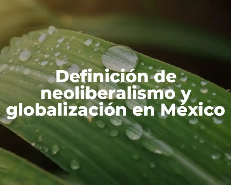 Definición de neoliberalismo y globalización en México