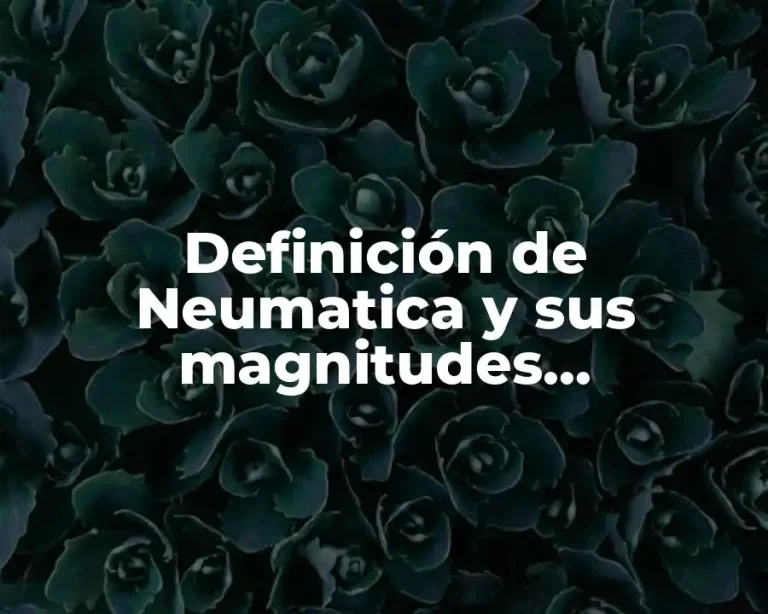 Definición de Neumatica y sus magnitudes fundamentales