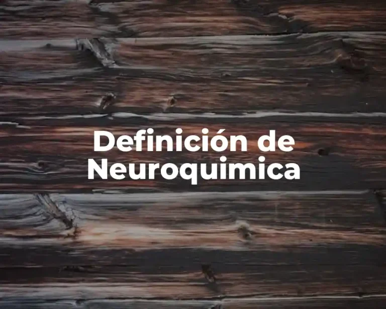 Definición de Neuroquimica