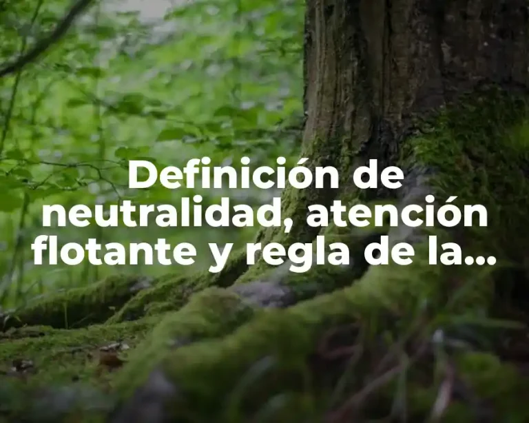 Definición de neutralidad, atención flotante y regla de la abstinencia