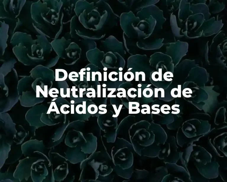 Definición de Neutralización de Ácidos y Bases