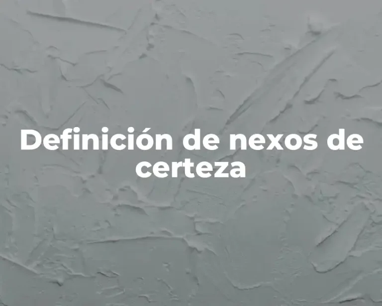 Definición de nexos de certeza