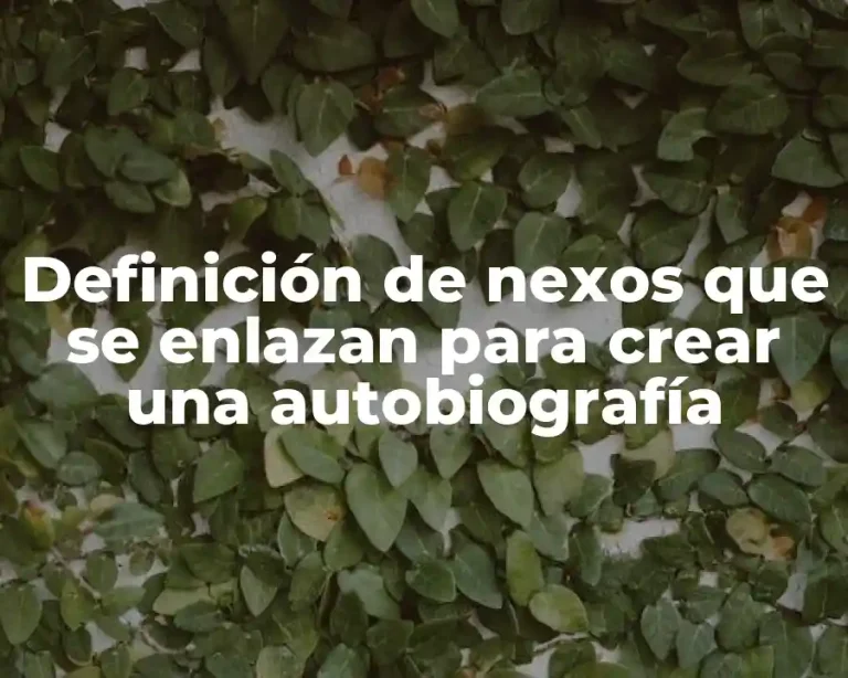 Definición de nexos que se enlazan para crear una autobiografía