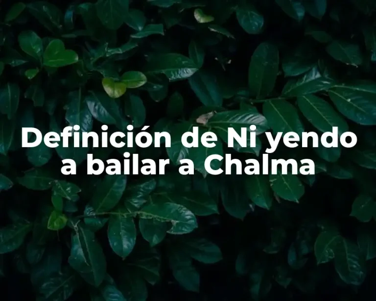 Definición de Ni yendo a bailar a Chalma
