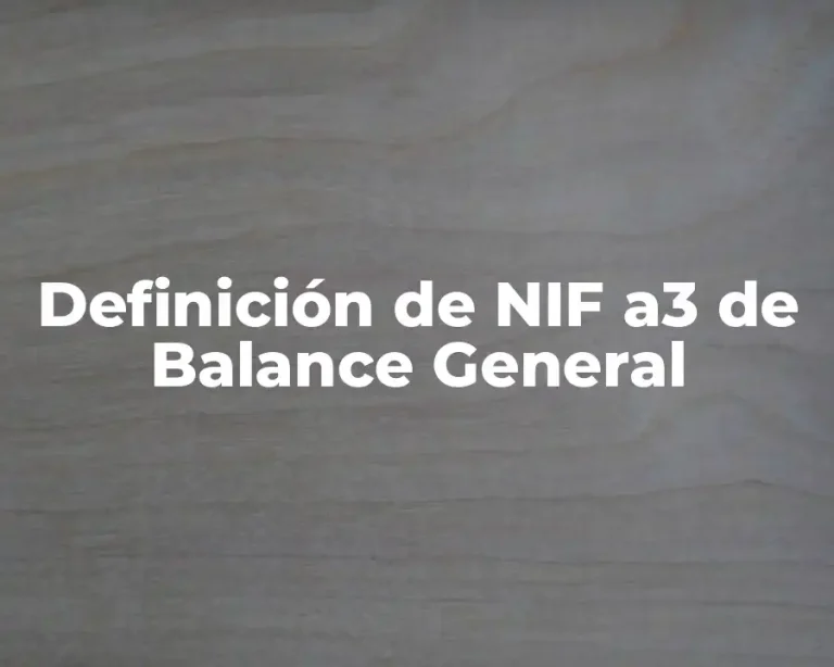Definición de NIF a3 de Balance General