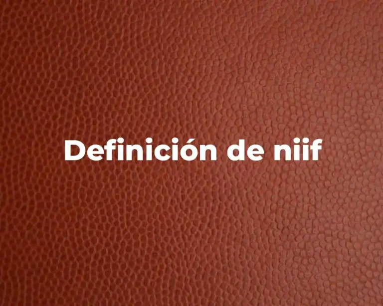 Definición de niif