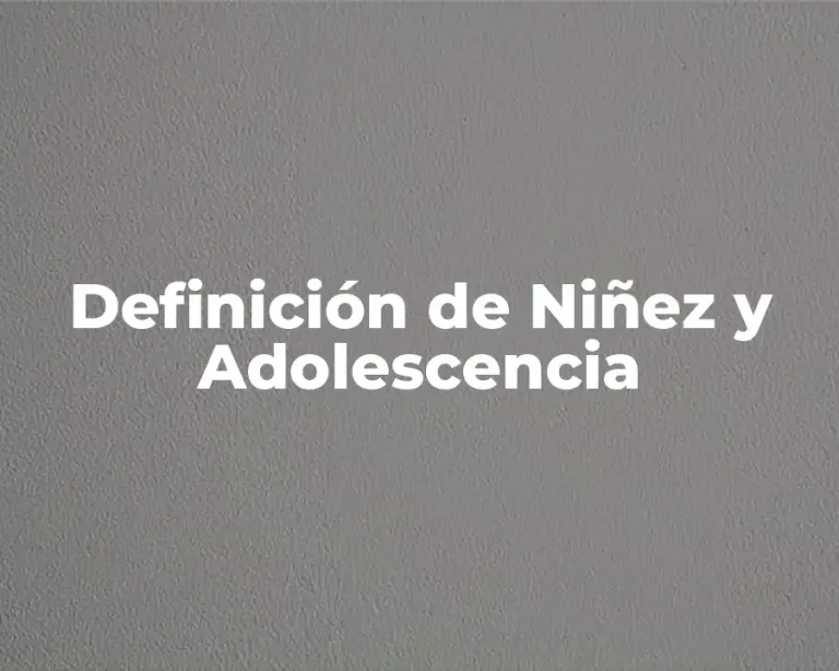 Definición de Niñez y Adolescencia