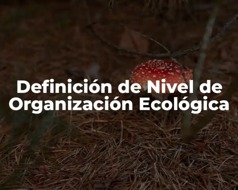 Definición de Nivel de Organización Ecológica