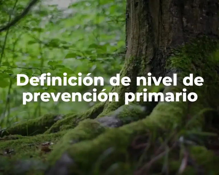 Definición de nivel de prevención primario