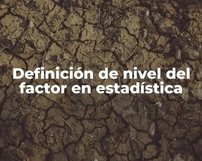 Definición de nivel del factor en estadística