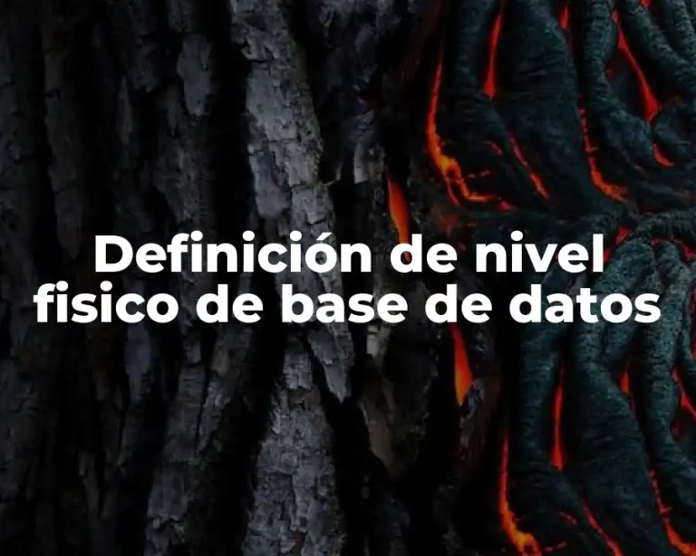 Definición de nivel fisico de base de datos