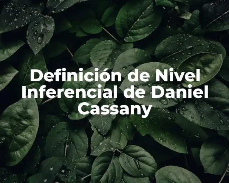 Definición de Nivel Inferencial de Daniel Cassany