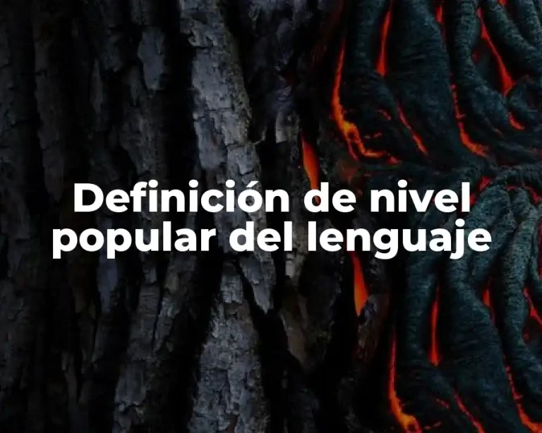 Definición de nivel popular del lenguaje