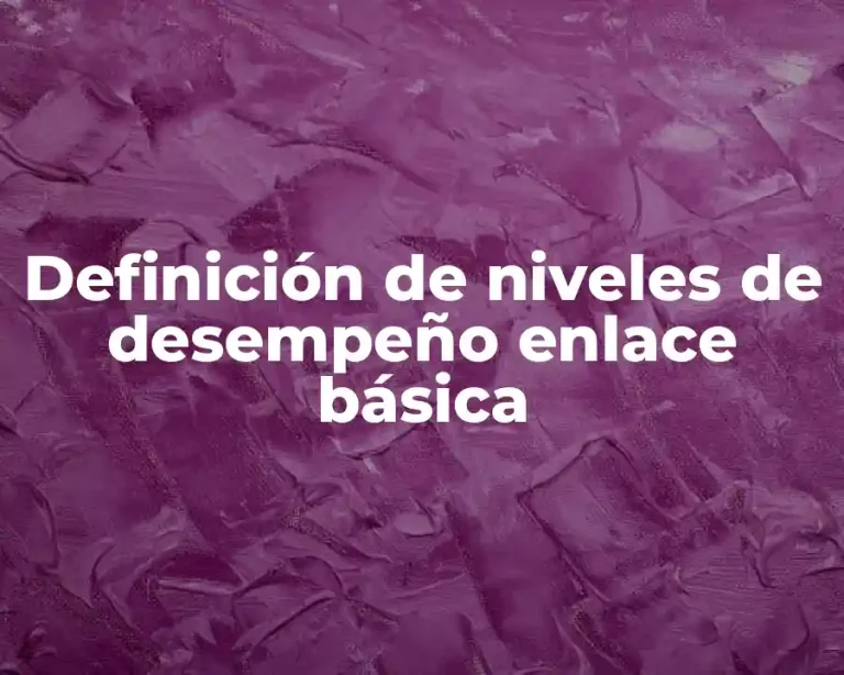 Definición de niveles de desempeño enlace básica