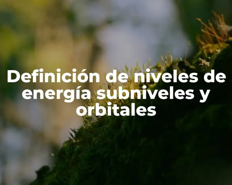 Definición de niveles de energía subniveles y orbitales