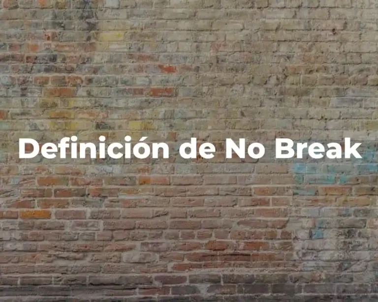 Definición de No Break