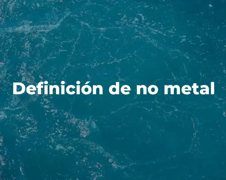 Definición de no metal