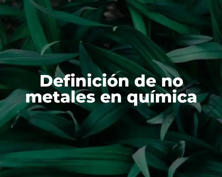 Definición de no metales en química