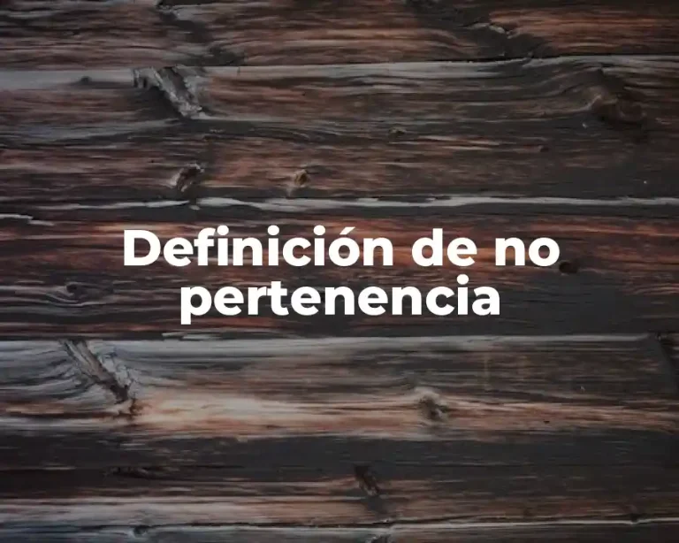 Definición de no pertenencia