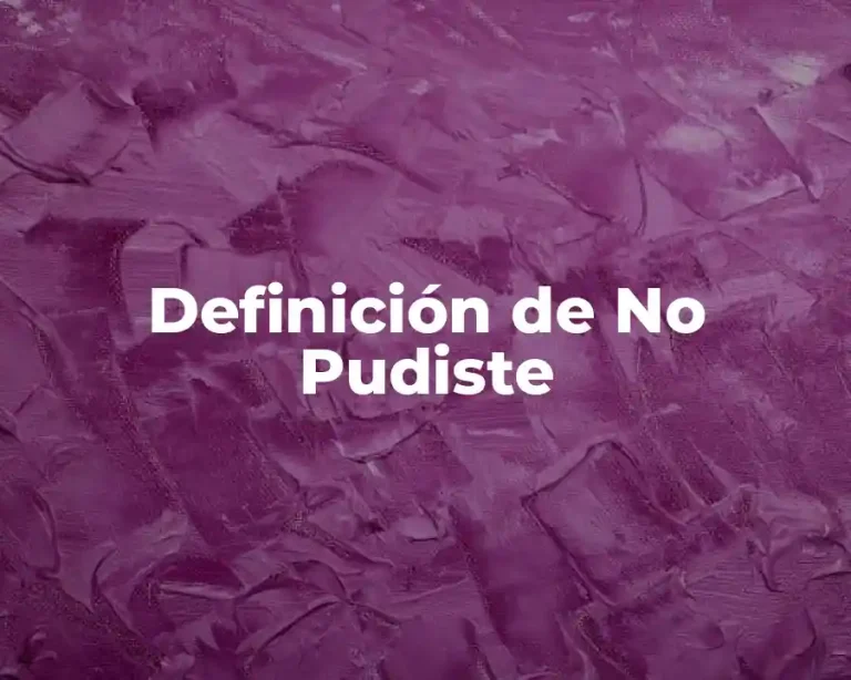 Definición de No Pudiste