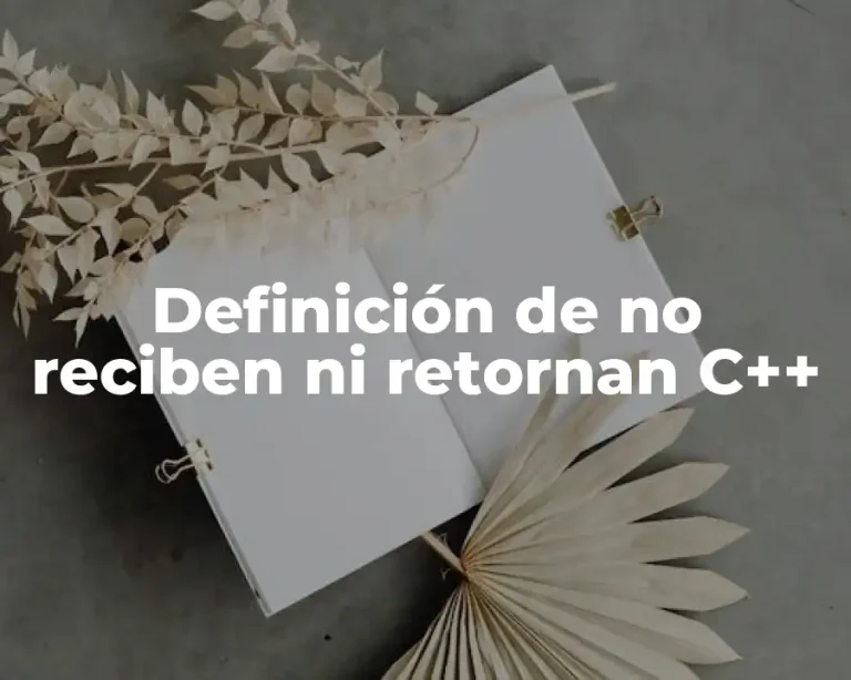 Definición de no reciben ni retornan C++