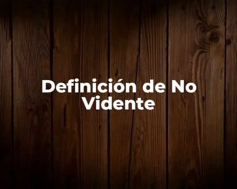 Definición de No Vidente