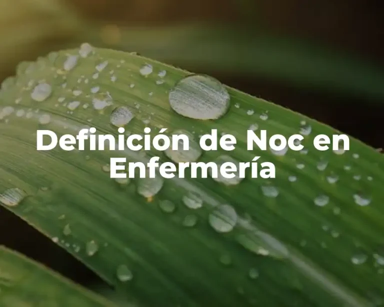 Definición de Noc en Enfermería