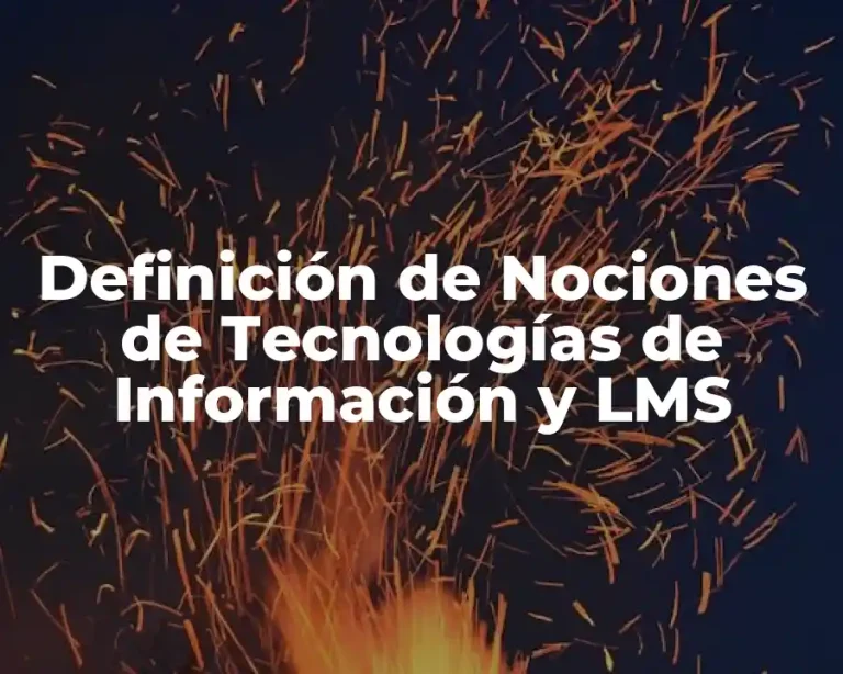 Definición de Nociones de Tecnologías de Información y LMS